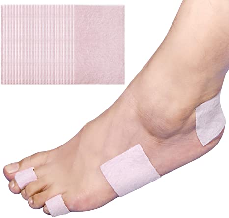 Sumifun Moleskin for Foot - Pack of 25 Adhesive Backing Blister Pads for Heel, Toe, Sore Foot Spots, Soft and Comfortable Fabric, Reduce Friction Pain