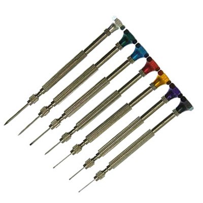 Set of 7 Precision Jewelers Flat Tip Screw Driver Set