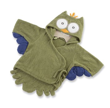 DAN Baby Cotton Cartoon Animal Hooded Towel Bath Robe1-12 Months (Owl)