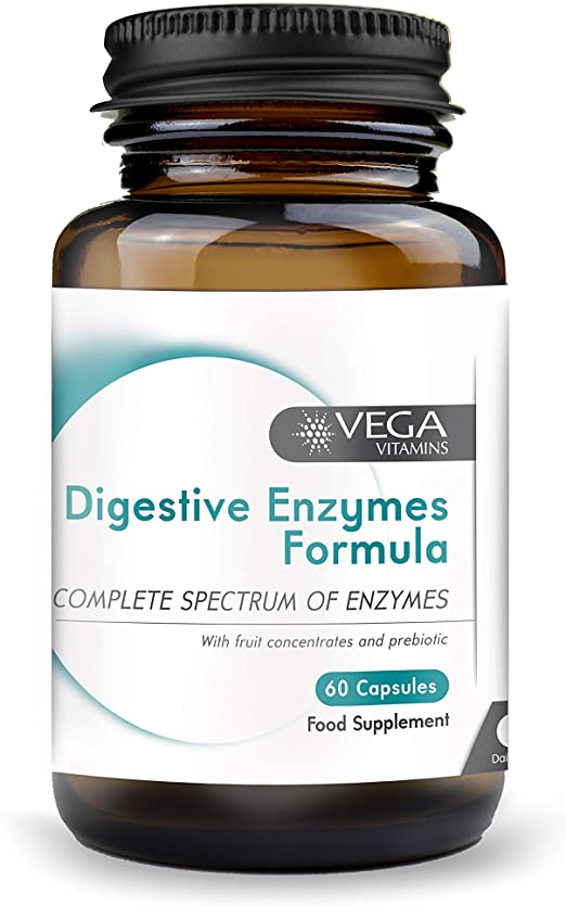 Vega Digestive Enzymes Formula - Pack of 60 Vegetable Capsules