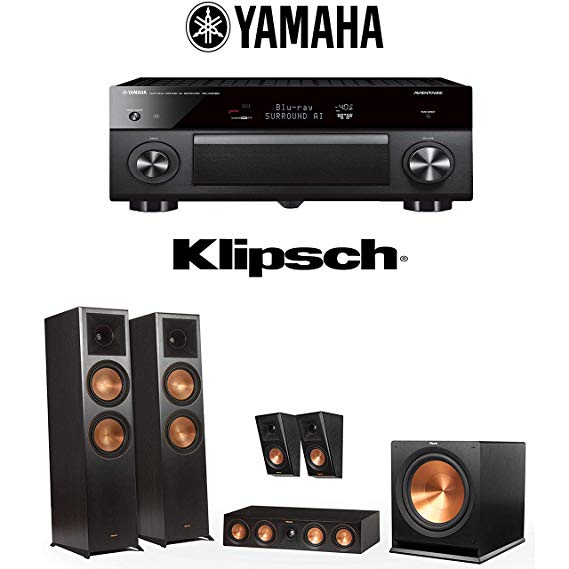 Klipsch Reference Premiere RP-8000F 5.1 Home Theater System (RP-12400010-Ebony) with Yamaha AVENTAGE RX-A3080 9.2-Channel 4K Home Theater AV Receiver