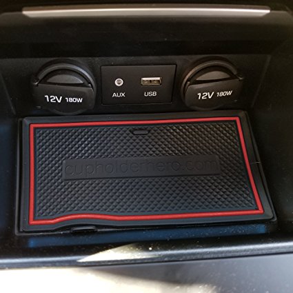 Custom Fit Cup Holder and Door Compartment Liner Accessories for 2017 2018 Hyundai Elantra 18-pc Set (Red Trim)