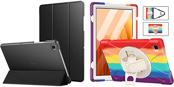 MoKo Bundle: Case for Samsung Galaxy Tab A7 10.4 inch 2020 Model (SM-T500 / T505 / T507), Slim Lightweight Tri-Fold Case   Shockproof Rugged Case