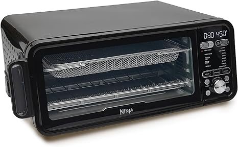 Ninja SP351 Foodi Smart 15-in-1 1800W XL-Sized Digital Display Smart Cooking Air Fry Countertop Oven with Dual Heat Technology, Black