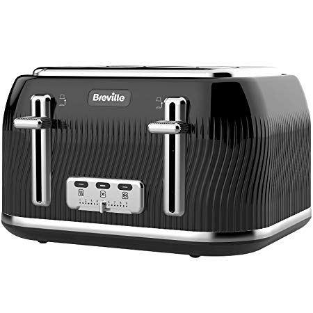 Breville VKT890 Flow 4-Slice Toaster with High-Lift & Wide Slots, Black