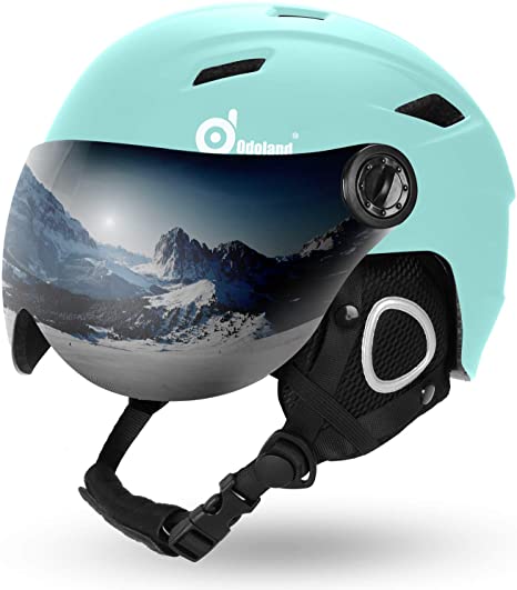 Odoland Snow Ski Helmet with Detachable Visor, Shockproof/Windproof for Skiing, Snowboarding, Motorcycle Cycling and Snowmobile