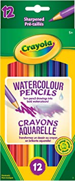 Crayola 12 Watercolour Pencils, Adult Colouring, Bullet Journaling, School and Craft Supplies, Drawing Gift for Boys and Girls, Kids, Teens Ages 5, 6,7, 8 and Up, Back to school, School supplies, Arts and Crafts, Gifting