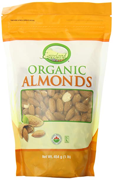 Everland Organic Almonds Whole, 454gm
