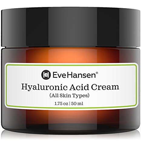 Hyaluronic Acid Cream - Hydrating, Moisturizing and Anti Aging Cream for ALL Skin Types. Anti wrinkle, Skin Plumper, Youthful Skin Faster! Made with Natural and Organic ingredients, Vegan and Pure.