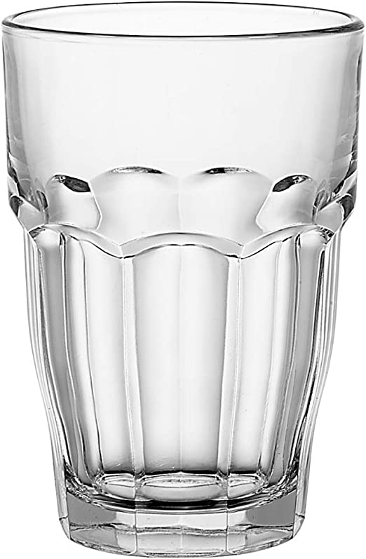 Bormioli Rocco ‘Rock Bar' Drinking Tumbler Glasses Set of 6 (37cl) – Water Glasses / Juice Glasses / Cocktail Glasses – Premium Italian Toughened Glass – Luxury Retro Glassware