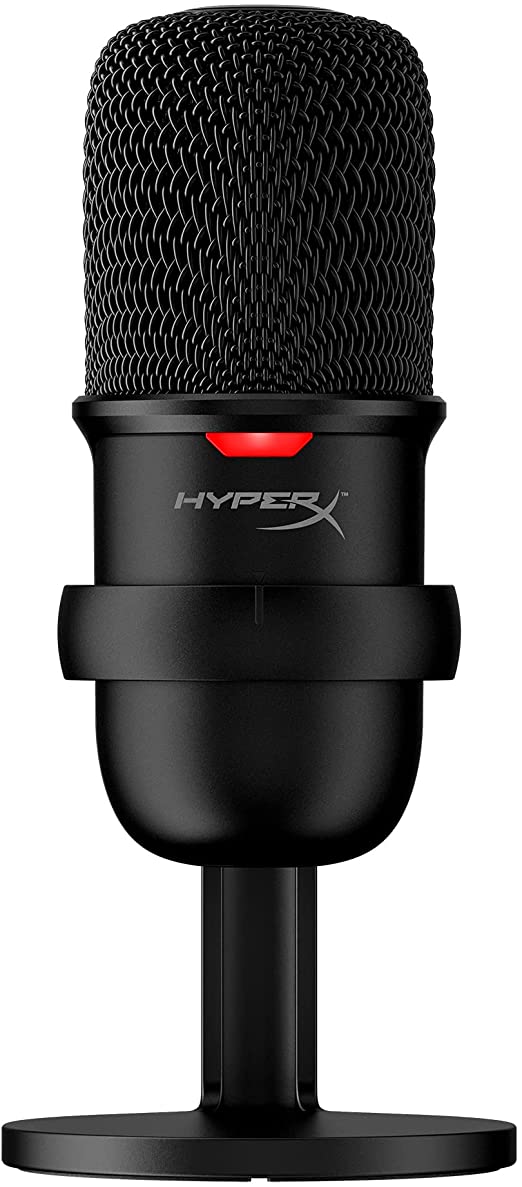 HyperX SoloCast – Microfono USB a condensatore, Sensore Tap-to-Mute, Pattern Polare cardioide, per Gaming, Streaming, Podcast, Twitch, Youtube, Discord, Compatibile con PC/PS5/PS4/Mac, Nero