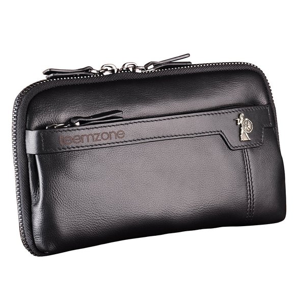 Teemzone Top Leather Business Clutch Bag Handbag Wallet Purse Organizer