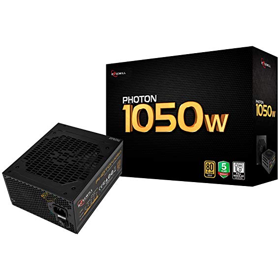 ROSEWILL Gaming 80 Plus Gold 1050W Power Supply/PSU, PHOTON Series Full Modular 1050 Watt 80 PLUS Gold Certified PSU with Silent 135mm Fan and Auto Fan Speed Control, 5 Year Warranty