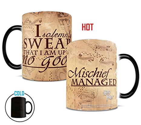 Morphing Mugs Harry Potter Hogwarts Magical Marauder's Map Heat Reveal Ceramic Coffee Mug - 11 Ounce (Parchment Paper Reveal)