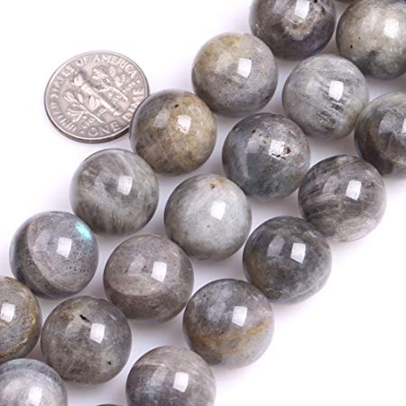 GEM-inside Labradorite Gemstone Loose Beads Natural 14mm Round Crystal Energy Stone Power for Jewelry Making 15"