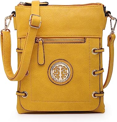 Dasein Women Lightweight Shoulder Purse Soft PU Leather Crossbody Bag Multi Pocket Travel Purses with Double Zipper