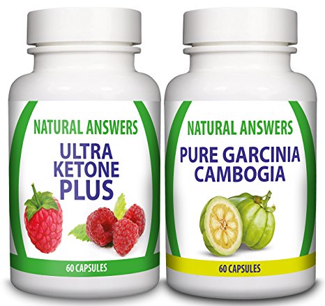 Ultra Ketone Plus & Pure Garcinia Cambogia, Wholefruit Extract - 1-month Supply - Weight Management Supplement for Men and Women by Natural Answers