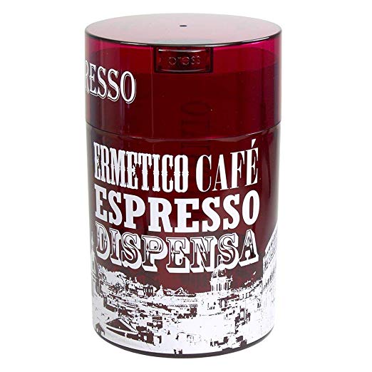 Coffeevac 1lb Sempre Fresco - Vacuum seals with a push of a button, Red Tint Roma