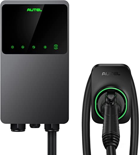 Autel MaxiCharger Home Electric Vehicle (EV) Charger, up to 50 Amp, 240V, Level 2 WiFi and Bluetooth Enabled EVSE, Hardwired, Indoor/Outdoor, 25-Foot Cable with Separate Holster, Dark Gray