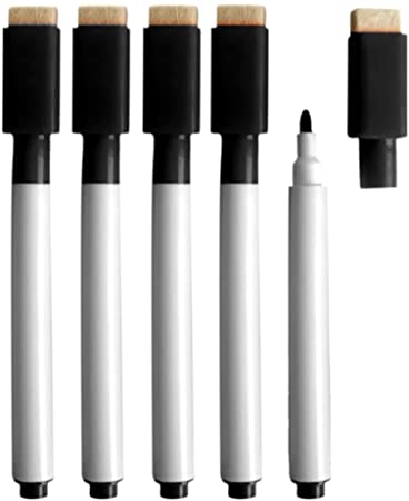 10 Pcs Whiteboard Pens - Gosear Rewritable White Board Dry Erase Markers with Eraser Cap Black