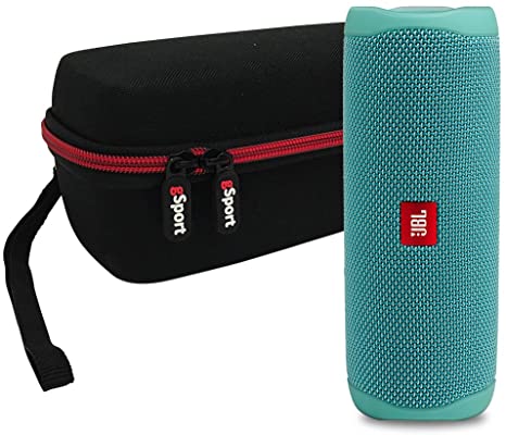 JBL FLIP 5 Portable Speaker IPX7 Waterproof On-The-Go Bundle with gSport Deluxe Hardshell Case (Teal)