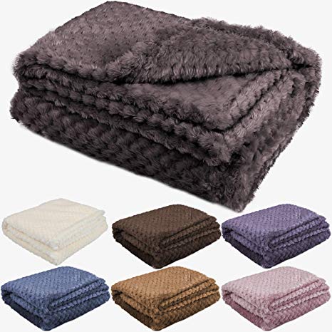 Soft and Fluffy Toddler Blankets for Girls Boys, Unisex Warm Baby Blankets for Newborn Infants, Fuzzy Fleece Baby Blankets for Crib, Bedding, Stroller, Indoor, Outdoor(Grey)