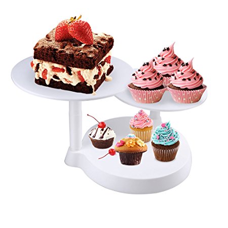 3 Tiers Cupcake Plate Stand,Uten Fairy Tiered Cupcake Stand,Cake Stands, Muffin Stand for Christmas Party,Afternoon Tea,Weddings,Birthdays, Baby Showers