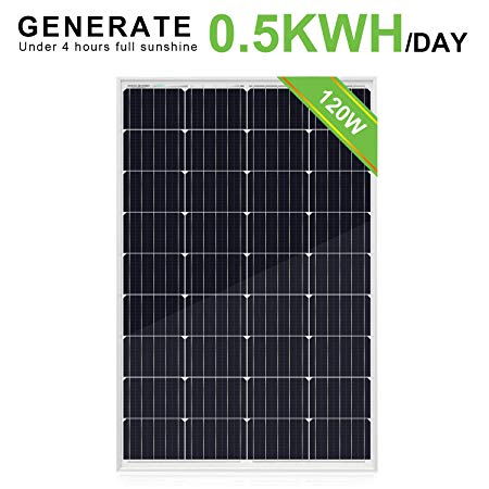 ECO-WORTHY 12V Solar Panel,120W Off Grid Tie Solar Panel, High Efficiency Mono Module for RV Camper Van Trailer Battery Charge
