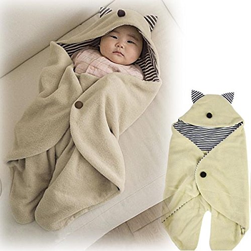 Gaorui baby parisarc blanket Infant hoodie fleece Swaddle wrap sleeping bag stroller