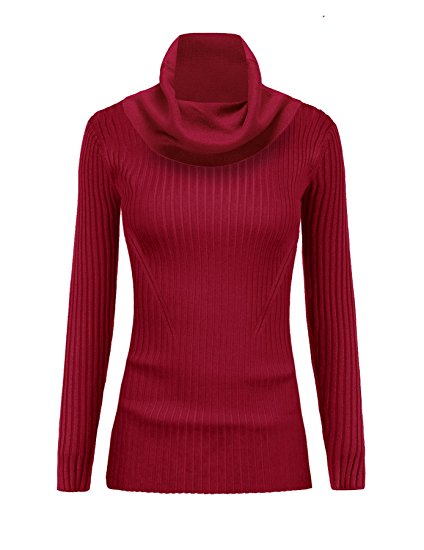 V28 Women's Sleeveless Ribbed High Neck Turtleneck Stretchable Knit Sweater Top