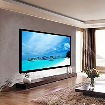 Safstar Aluminum HD Fixed Frame Projector Screen for Home Theater Office Presentation (100" / 16:9 / 87" x 50")