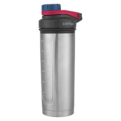 Contigo Vaccuum-Insulated Shake & Go Fit Stainless Steel Shaker Bottle, 24 oz, Dusted Navy