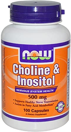 Now Foods Choline and Inositol, 500mg - 100 caps Vitamins B