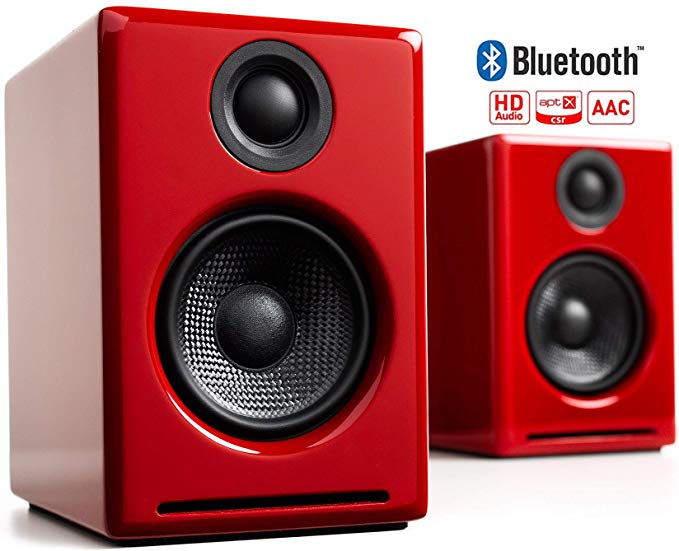 Audioengine A2  Wireless 60W Powered Desktop Speakers | Built-in 24Bit DAC & Amplifier | Bluetooth aptX Codec, Direct USB Connection, 3.5mm and RCA Phono inputs | Cables Included
