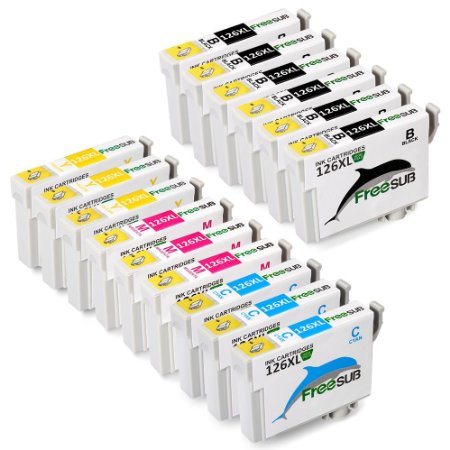 FreeSUB High Capacity Replacement For Epson Ink 126XL (6 Black, 3 Cyan, 3 Magenta, 3 Yellow) 15 Pack