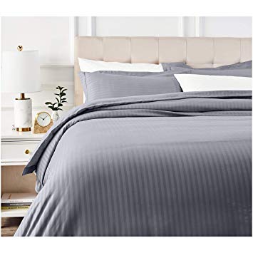 AmazonBasics Deluxe Microfiber Duvet Cover Set - King, Dark Grey