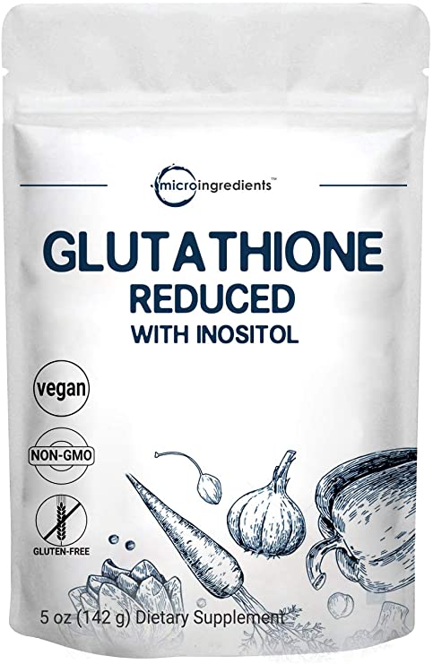 Pure Glutathione Reduced Powder with Inositol, 5 Ounce, Most Powerful Ingredients for Antioxidants, Supports Liver Function and Immune System, Non-GMO and Vegan Friendly