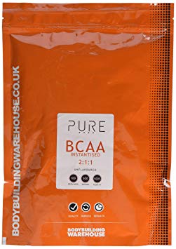 Bodybuilding Warehouse Pure iBCAA 2:1:1 (Instantised Branch Chain Amino Acid) Powder (Unflavoured, 500g)