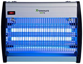 Xterminate 16W Electric Fly Killer / Zapper with Bright UV Bulbs - FREE Cleaning Brush & Hanging Chain Included - Use Wall Mountable, Free Standing or Ceiling Suspended - Kills Flies, Bugs, Mosquitoes, Wasps and more - Powerful, Professional Indoor Flying Insect Zapper for Home, Kitchen, Attic, Shops, Pubs and Restaurants