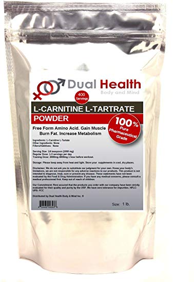 Pure L-Carnitine L-Tartrate Powder (1 lb) Bulk Supplements