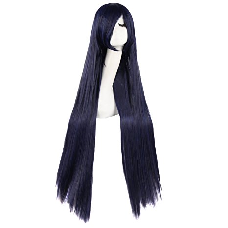 MapofBeauty 100cm Express Individuality Straight Cosplay Wig (Dark Blue Black)