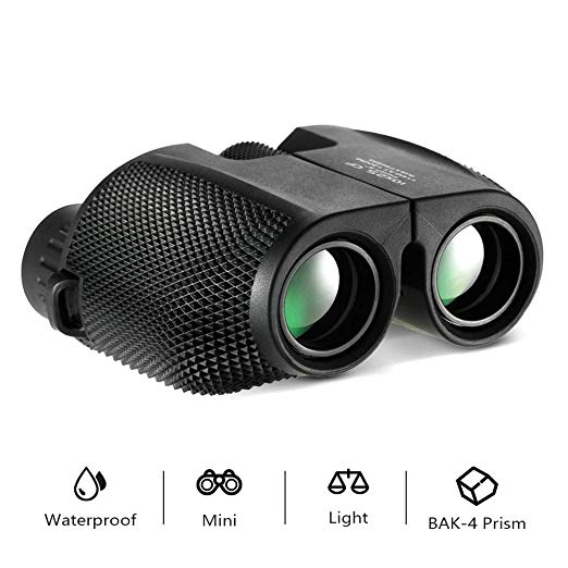 Compact Binoculars for Kids Bird Watching，SUVOM High Powered 10x25 Mini Folding Binocular with Waterproof for Adults Hiking,Climbing, Sports,Concerts,Travel and other Outdoor Recreations