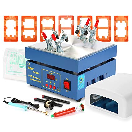 Happybuy Screen Separator Machine 800W Blue LCD Separator Screen Repair Machine for Cell Phone 7 Inch (LCD Separator with 7 Molds)