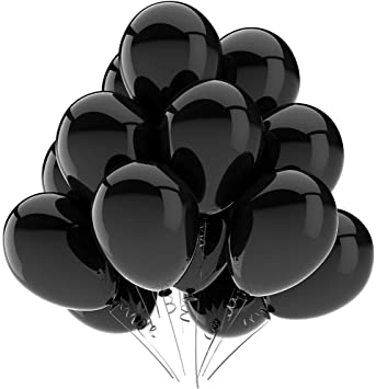 Black Balloons Latex Party Balloons 50 Pack - 12 inch Round Helium Balloons for Wedding Graduation Anniversary Baby Shower Birthday Party Decorations