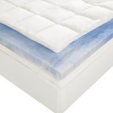 Sleep Innovations 4-Inch Dual Layer Mattress Topper - Gel Memory Foam and Plush Fiber 10-year limited warranty Queen Size
