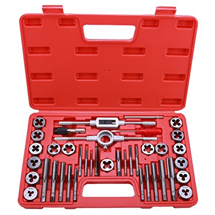Best Choice 40-Piece Tap and Die Set - SAE Inch Sizes | Essential Threading Tool with Storage Case