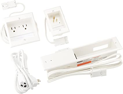 PowerBridge Two-CK Dual Outlet for TV and Sound-Bar Recessed in-Wall Cable Management System Kit (TWOSB-CK)