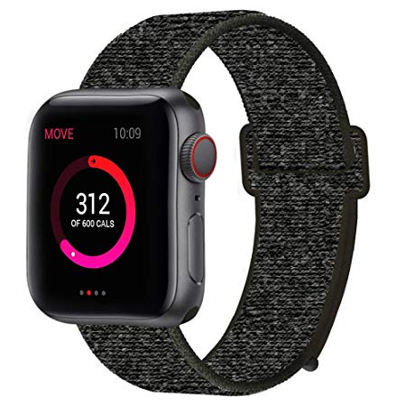 INTENY Sport Band Compatible with Apple Watch 38mm 40mm 42mm 44mm, Soft Lightweight Breathable Nylon Sport Loop, Strap Replacement for iWatch Series 4, Series 3, Series 2, Series 1