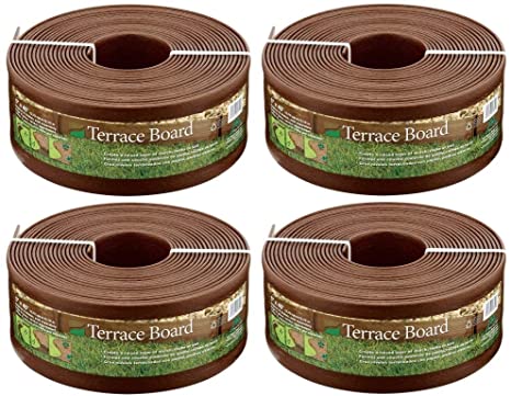 Master Mark Plastics 95340 Terrace Board Landscape Edging Coil, 5-inch x 40-Foot, Brown (Pack of 4)