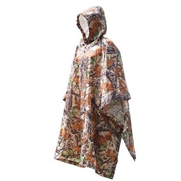 Hikingworld Multi-functional Camouflage Unisex Poncho/ Dampproof Mat / Sunshade 3-in-1 Outdoor Waterproof Cover,fit for Climbing/hiking/camping/cycling/fishing and Hunting.